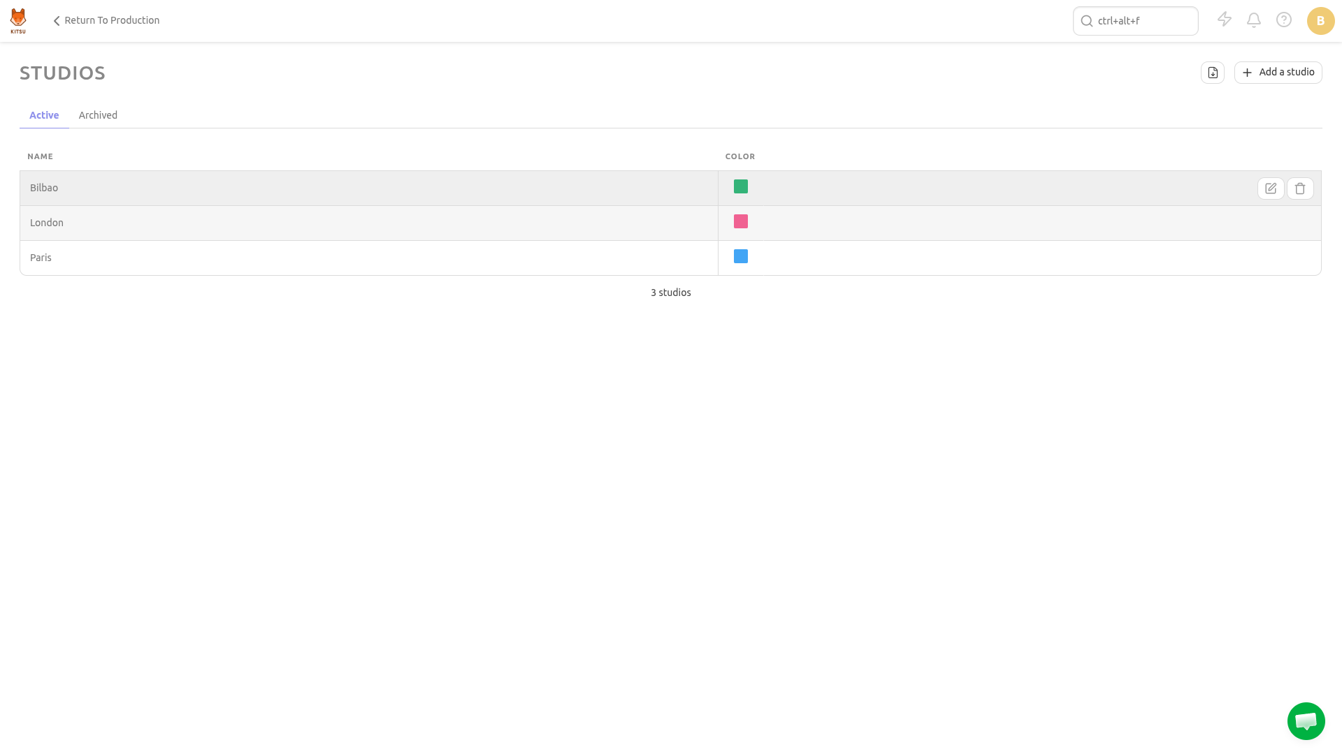 update studio button