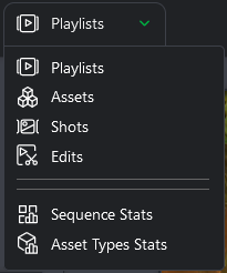 Client dropdown menu Shot